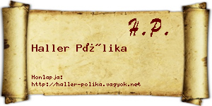 Haller Pólika névjegykártya